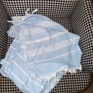 Light Blue and White Striped Beach Towel